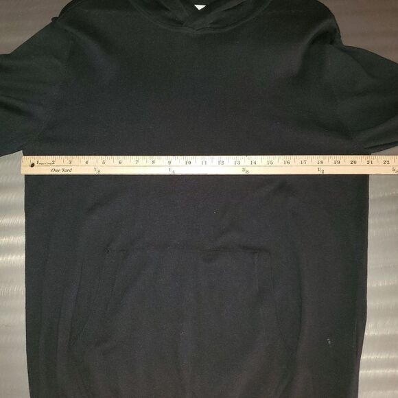 BLDWN Mens Luis Linen Blend Knit Hoodie Sweater Kangaroo Pocket Black Large - Picture 11 of 13